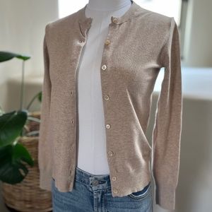 J Crew Lightweight Cardigan Sweater - Heathered Brown, Size XS